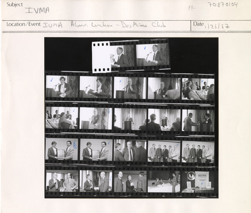 Annotation: "IVMA. IVMA Alumni Luncheon - Des Moines Club"