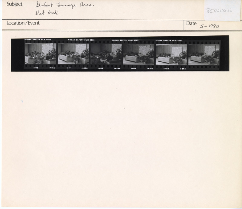 Annotation: "Student Lounge Area. Vet. Med."