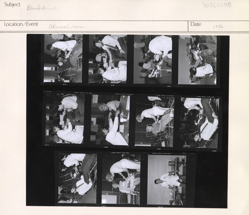 Annotation: "Blood drive. Alumni room"