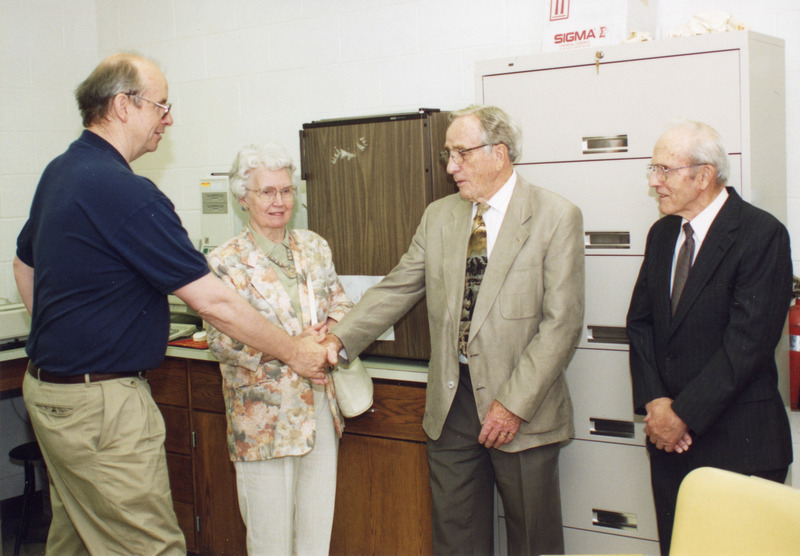 Photograph of Lawrence Forland visiting the College of Veterinary Medicine