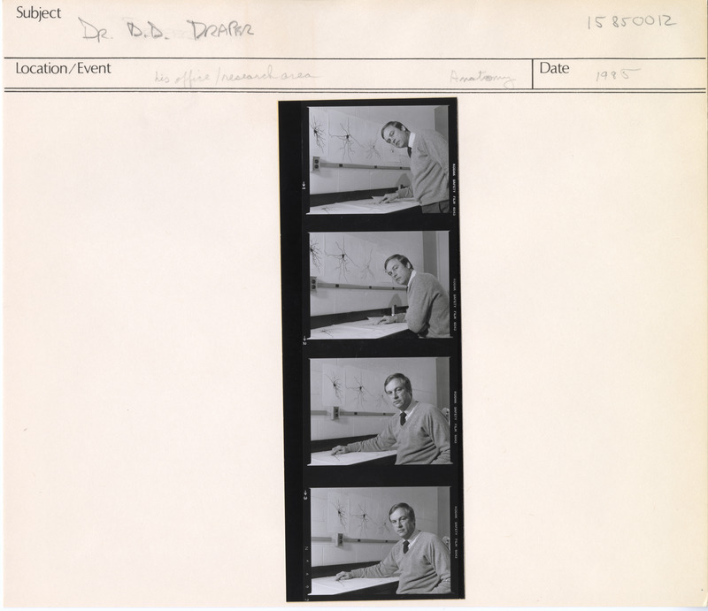 Annotation: "Dr. D. D. Draper. his office / research area. Anatomy"