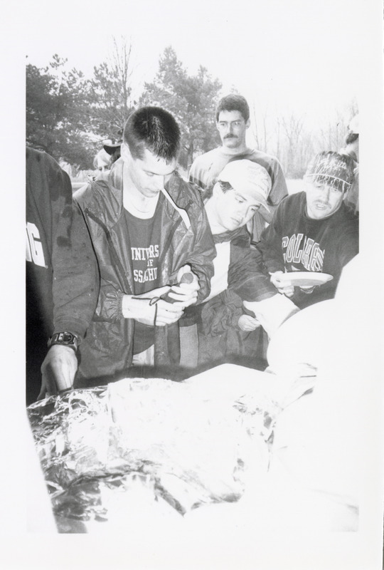 Photograph of students at food event outside