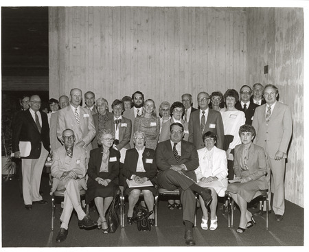 Photograph of the 1983 Sustaining Members of the Veterinary Quadrangle banquet