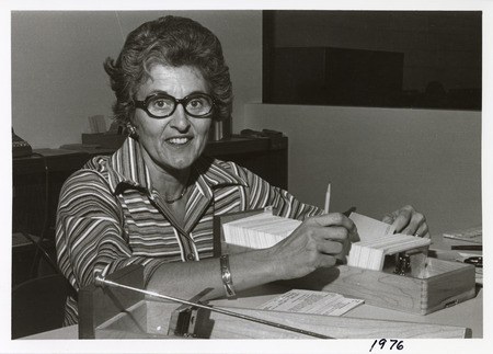 Annotation: "Sally Peterson - Librarian. 1976"
