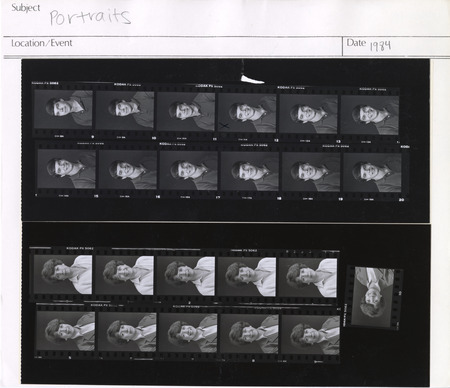 Contact sheet with images of faculty portraits