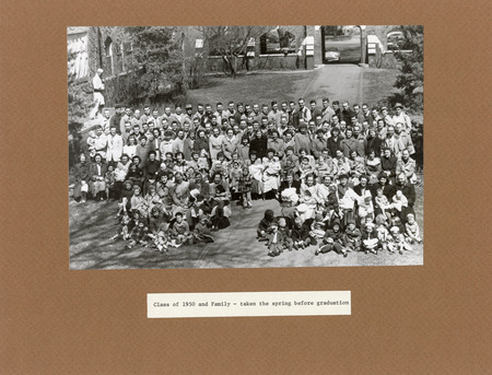 Annotation: "Class of 1950 and Family - taken the spring before graduation"
