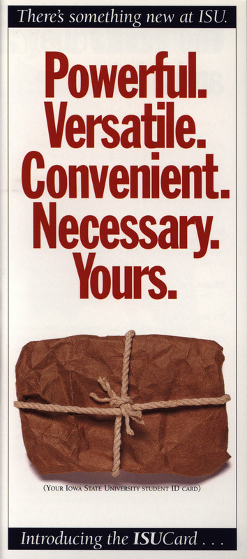 Brochure for the university ID card system, called ISUCard, that was introduced in 1996.