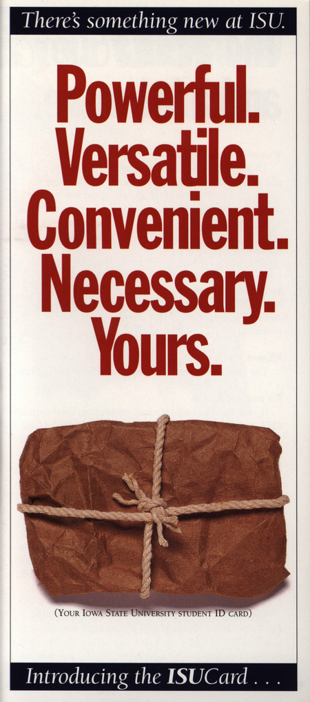 Brochure for the university ID card system, called ISUCard, that was introduced in 1996.