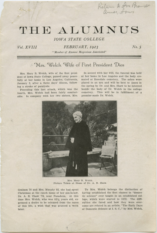 Contains biographical information including an article from the Alumnus, radio address by Ralph K. Bliss, and memorials given by various individuals including O. H. Cessna, President Raymond A. Pearson, and Herman Knapp.