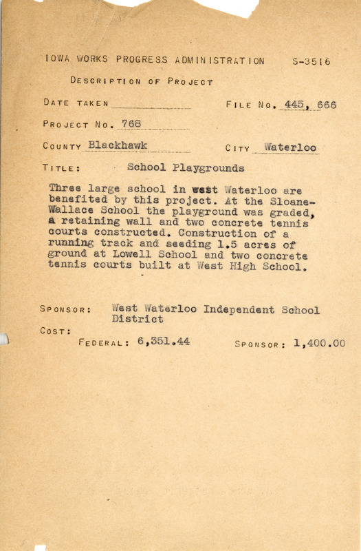 Description of project: school playgrounds