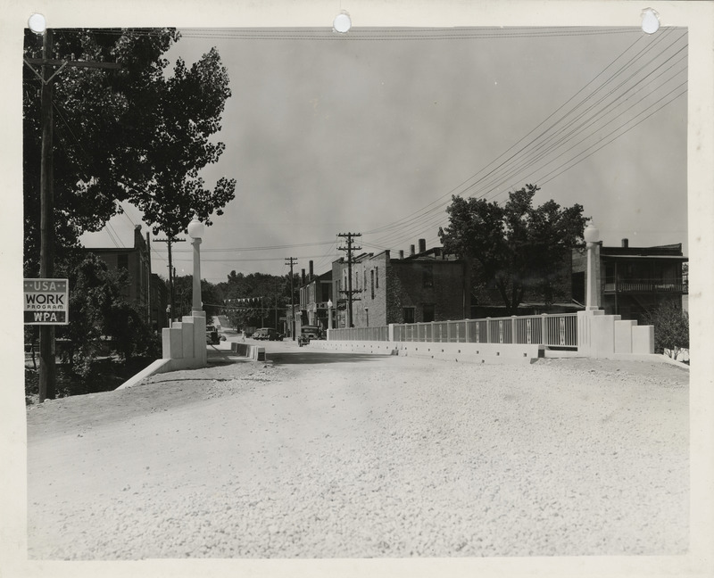 Photograph of the street view of a bridge in Alden