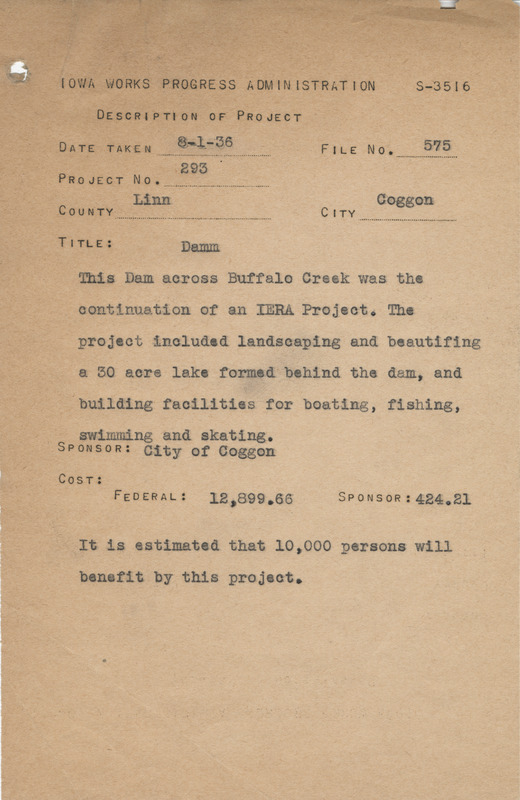 Description of project: dam