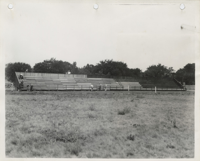 Photograph of bleachers at a high school in Marion