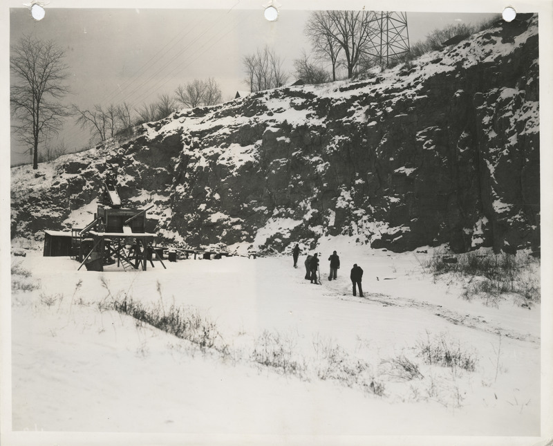 Photograph of people working at a quarry in Clinton
