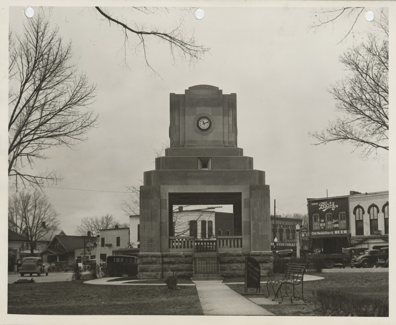 Photograph of a bandstand at a city park in Mount Pleasant