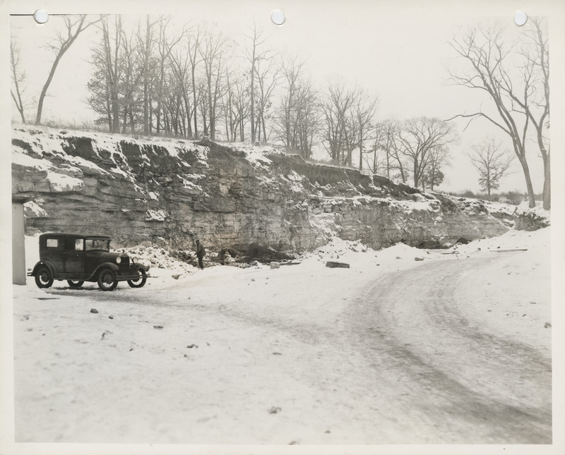 Photograph of a person working at North Quarry in Keokuk County