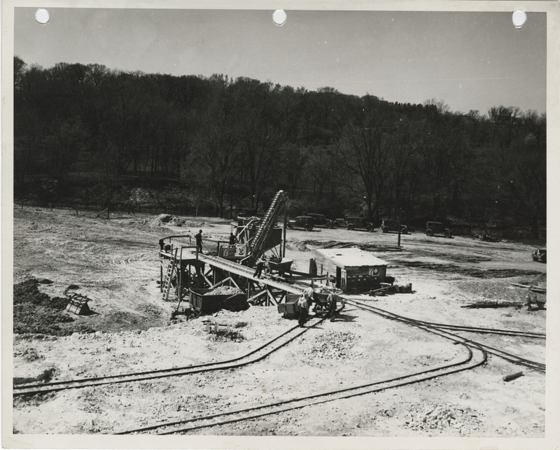 Photograph of people working at a quarry near Columbus Junction