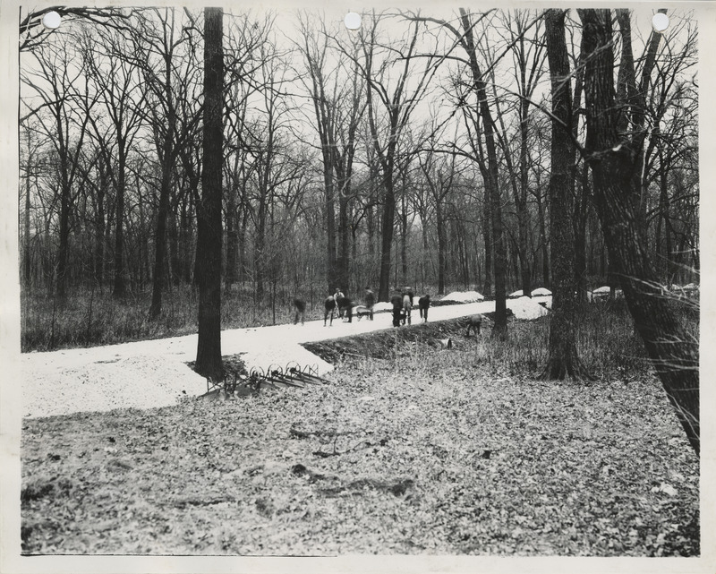 Photograph of surfacing roads at Credit Island Park in Davenport