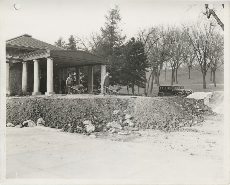 Photograph of the construction of steps, grading, and landscaping at Fejervary Park in Davenport