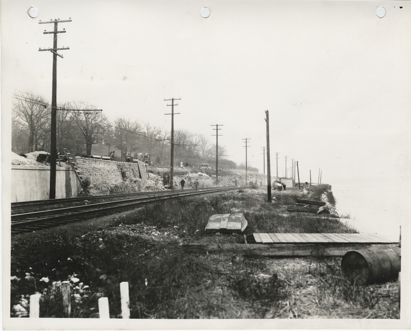 Photograph of improvement to a parking area at Highway 67, River Street, and McClelland Boulevard in Davenport