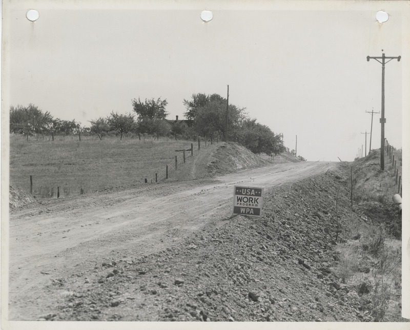 Photograph of cut and fill of a farm to market road in Appanoose County