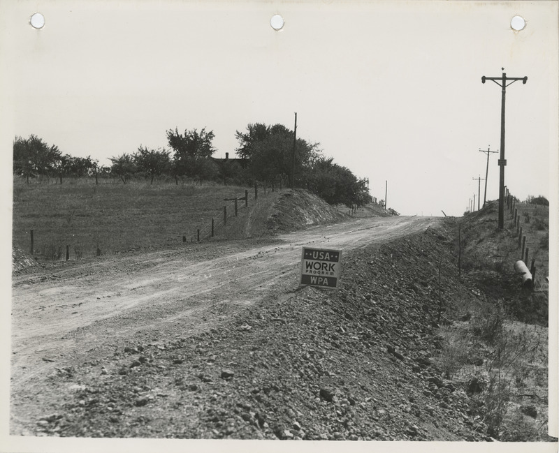 Photograph showing cut and fill of a farm to market road in Appanoose County