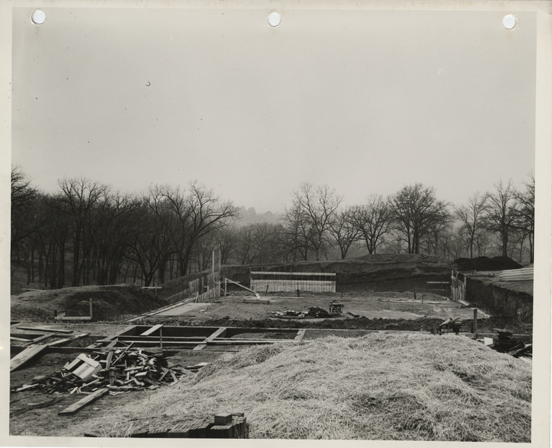 Photograph of the foundations for a new swimming pool and bathhouse in Centerville