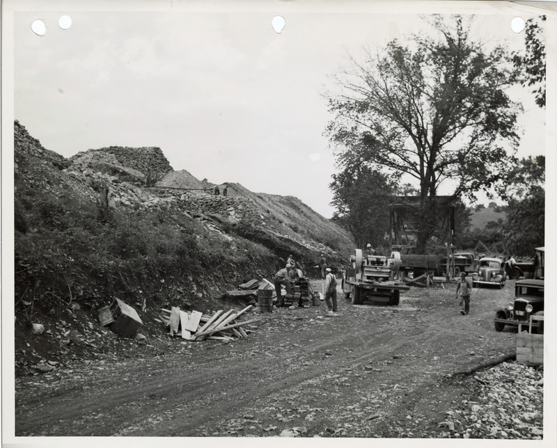 Photograph of people working at a quarry in Madison County