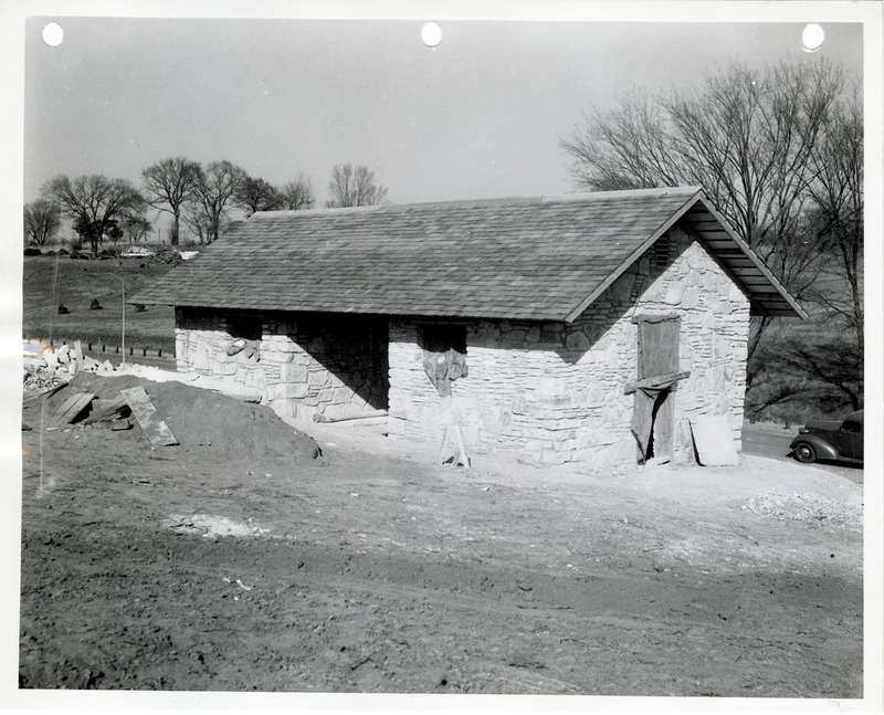 Photograph of the construction of restrooms at Edmundson Park in Oskaloosa
