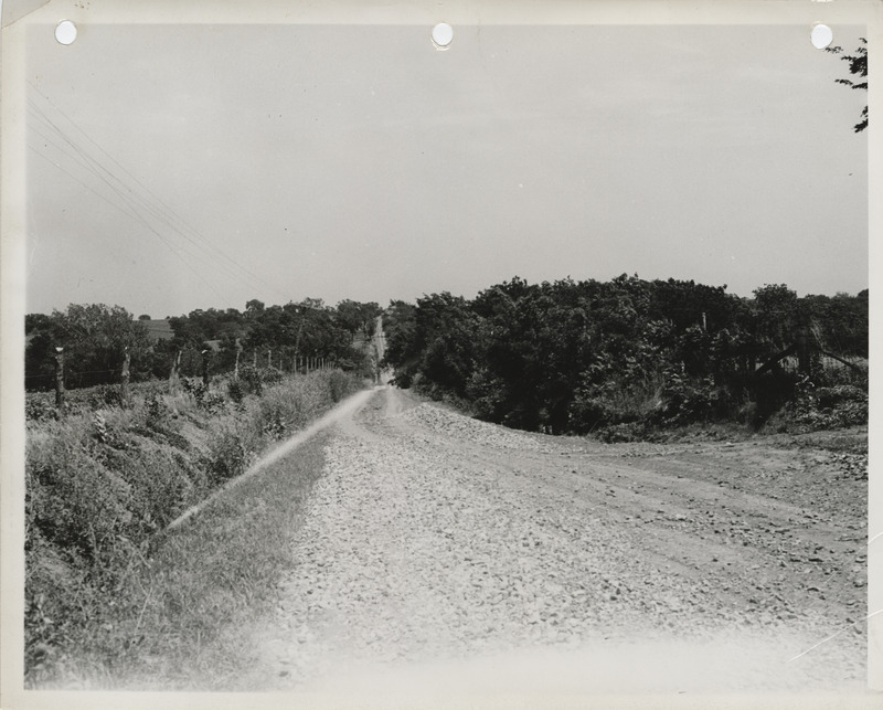 Photograph of a farm to market road two miles east of Columbia in Marion County