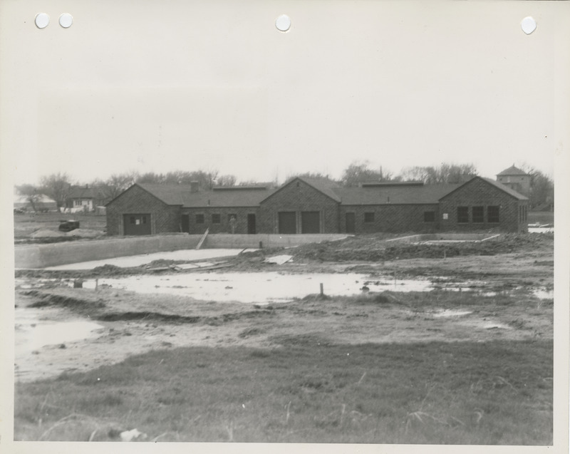 Photograph of the construction of a swimming pool at a city park in Pella
