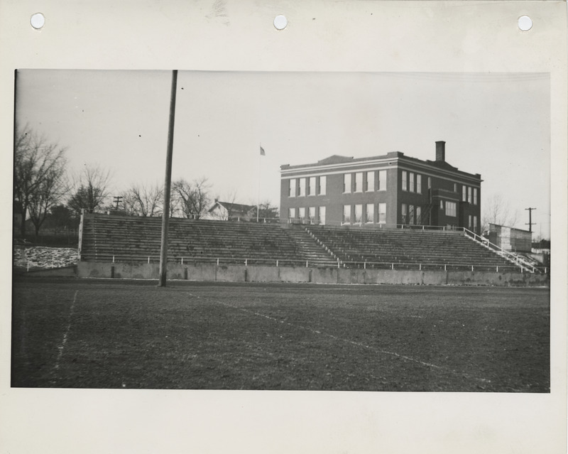 Photograph of high school bleachers in Marshalltown