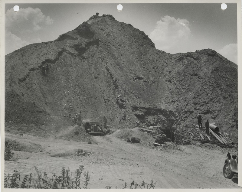 Photograph of a shale pile in Buxton