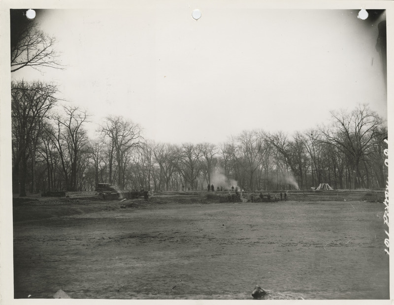 Photograph of the construction of Callanan School at 31st and Center in Des Moines