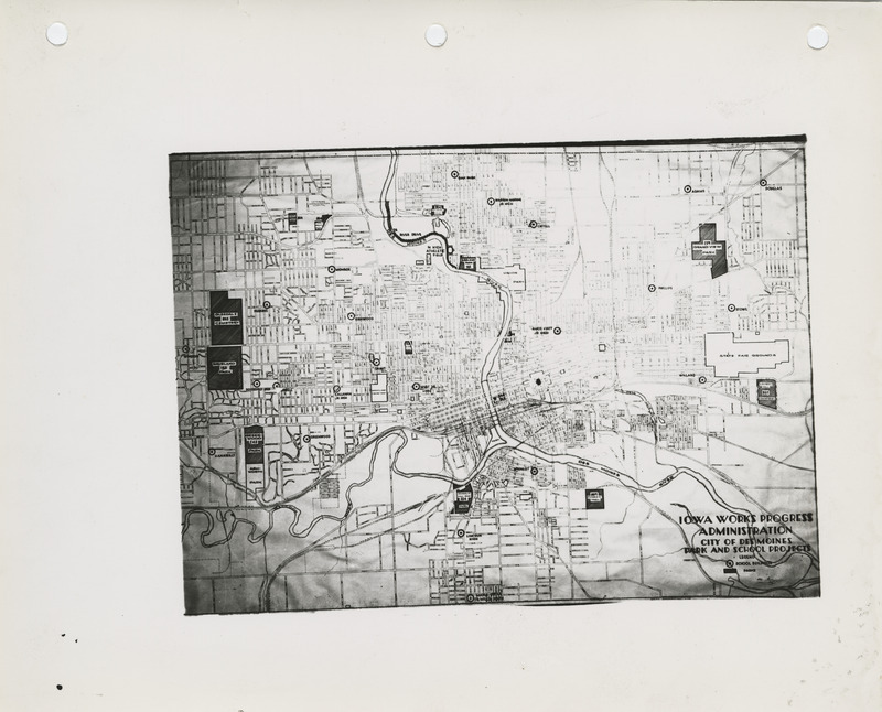 Map of park and school projects in Des Moines