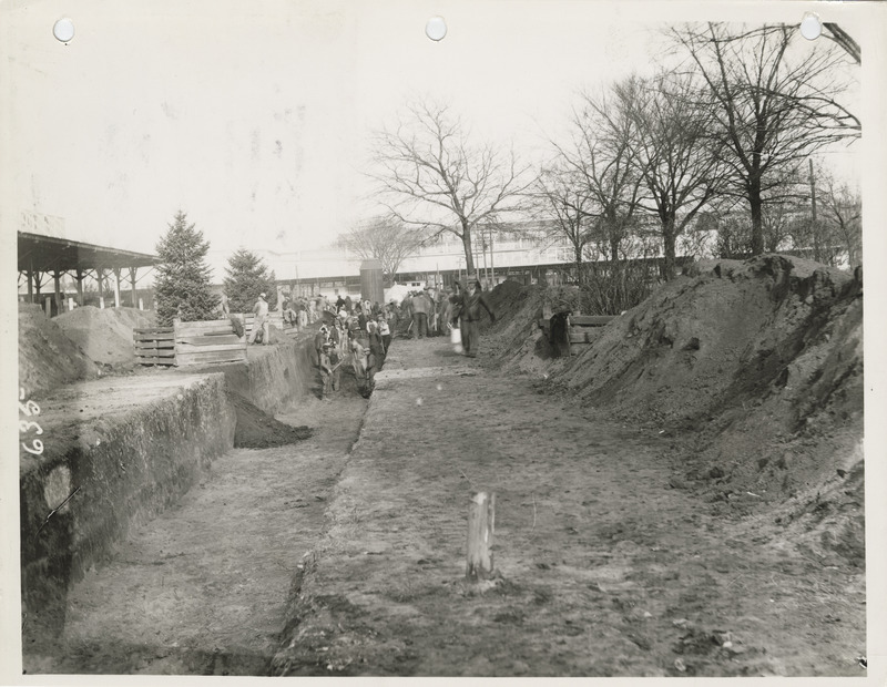 Photograph of sewer construction at the State Fairgrounds in Des Moines