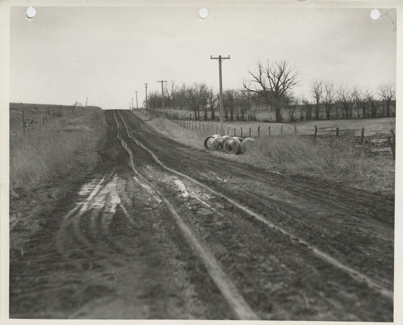 Photograph of drain tiles for a farm to market road in Ringgold County