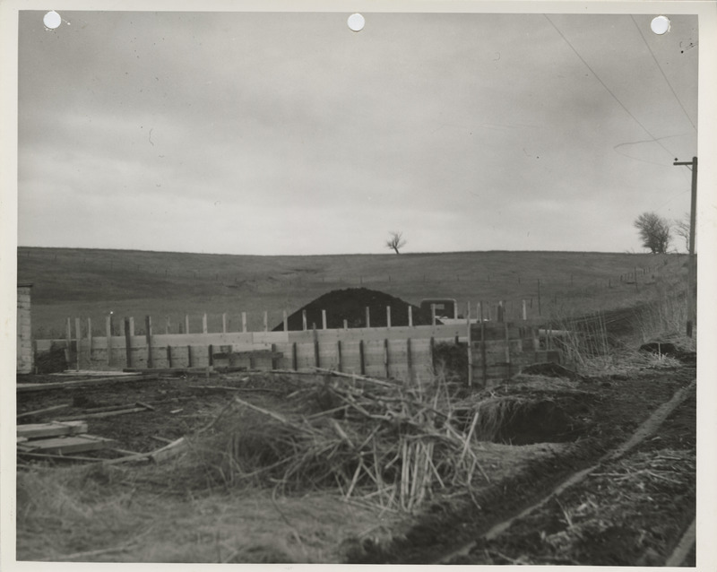 Photograph of culvert construction for a farm to market road in Ringgold County