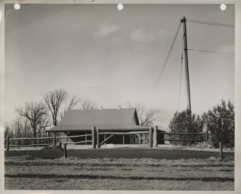 Photograph of the clubhouse on the college golf course in Ames