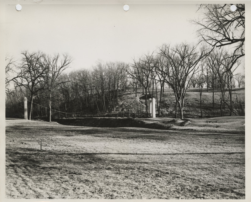 Photograph of a bridge on the college golf course in Ames