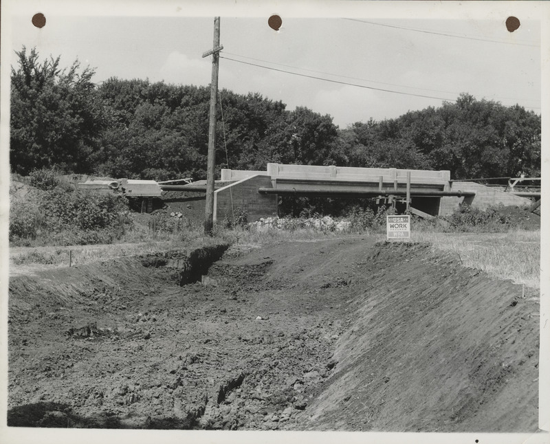 Photograph of a bridge and channel change on a road to the sanitarium in Nevada