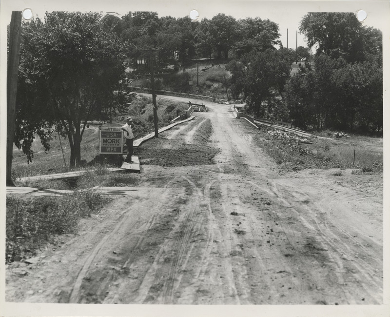 Photograph of the grade and fill on a road to the sanitarium in Nevada