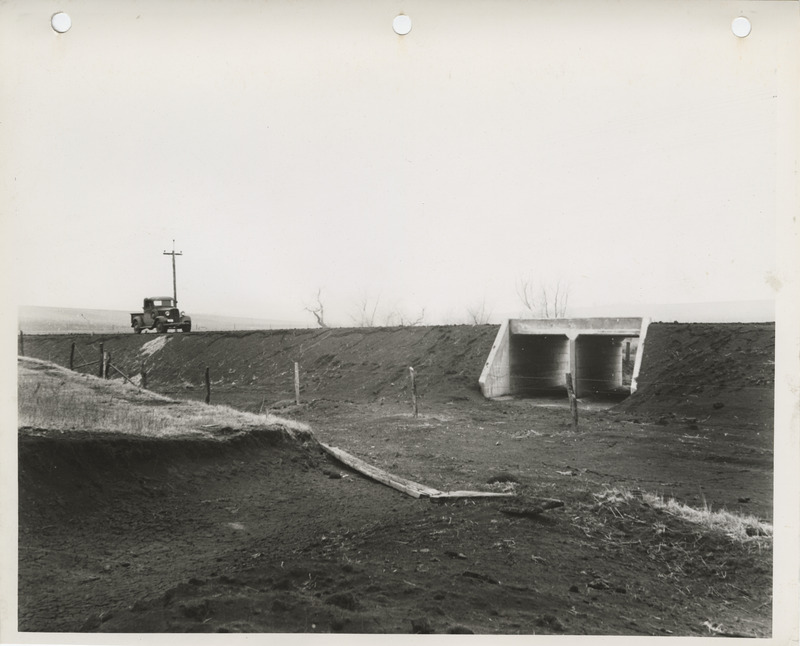 Photograph of twin culverts on a farm to market road in Union County