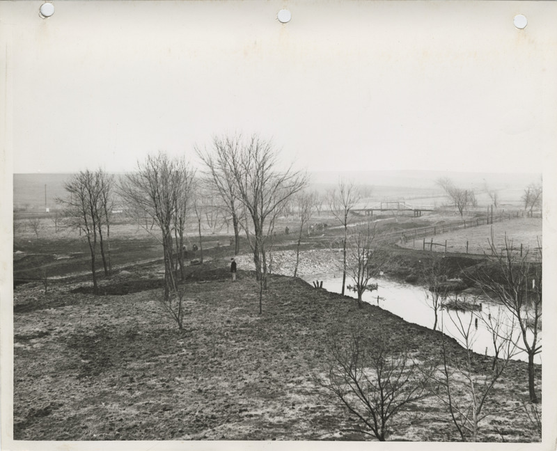 Photograph of people landscaping Water Works Park in Creston