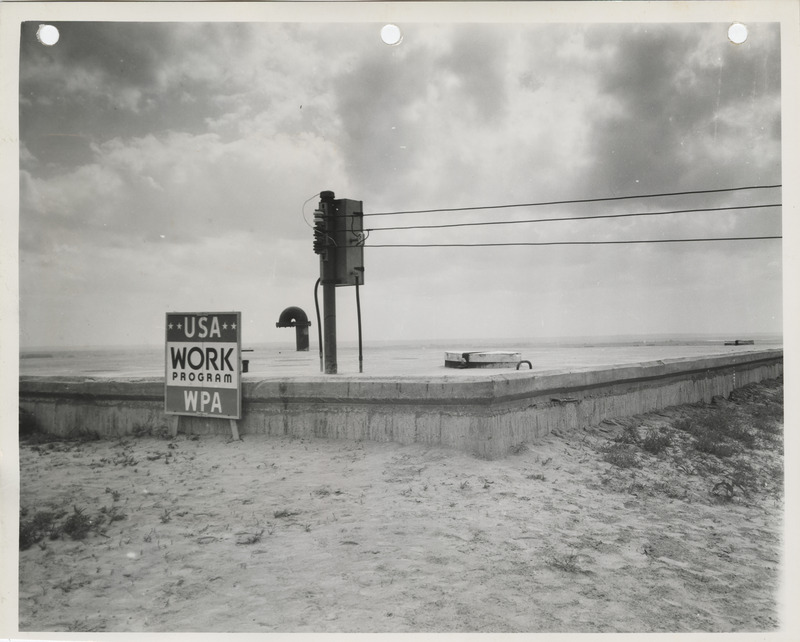 Photograph of completed reservoir in Missouri Valley