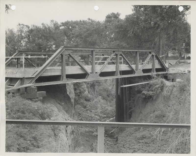Photograph of farm-to-market road and bridge under construction in Missouri Valley