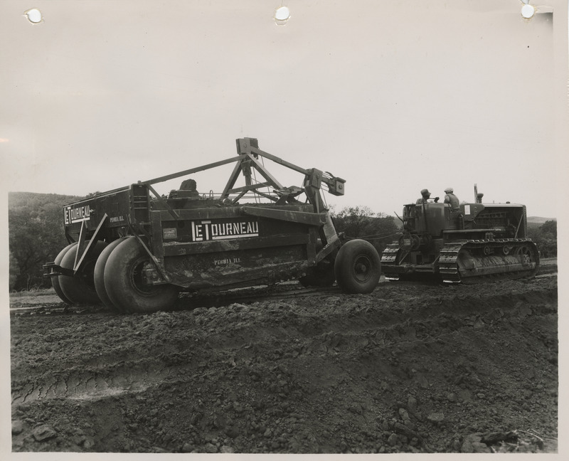 Photograph of a road building machine at the farm-to-market road in Pisgah