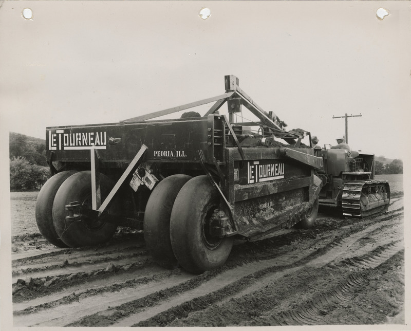 Photograph of a road building machine at the farm-to-market road in Pisgah