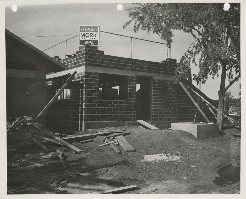 Photograph of the filter plant for swimming pool in Legion Park