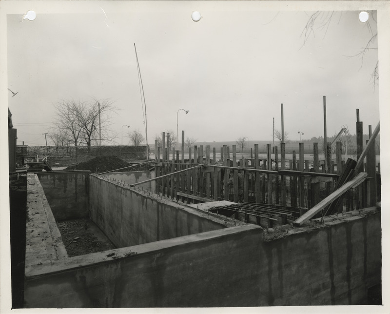 Photograph of the construction of swimming pool in Red Oak